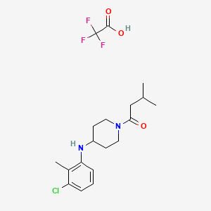 molecular formula C19H26ClF3N2O3 B4213079 1-[4-(3-Chloro-2-methylanilino)piperidin-1-yl]-3-methylbutan-1-one;2,2,2-trifluoroacetic acid 