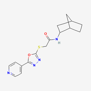 molecular formula C16H18N4O2S B4213080 N-bicyclo[2.2.1]hept-2-yl-2-{[5-(4-pyridinyl)-1,3,4-oxadiazol-2-yl]thio}acetamide 