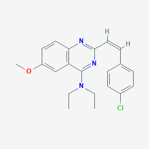 molecular formula C21H22ClN3O B421309 2-[2-(4-chlorophenyl)vinyl]-N,N-diethyl-6-methoxy-4-quinazolinamine 