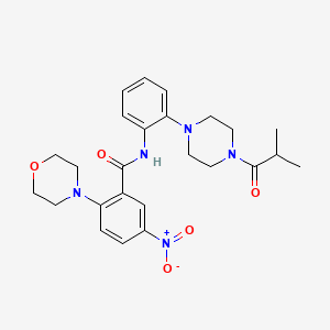 molecular formula C25H31N5O5 B4213093 N-[2-(4-isobutyryl-1-piperazinyl)phenyl]-2-(4-morpholinyl)-5-nitrobenzamide 