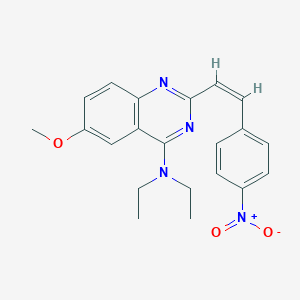 molecular formula C21H22N4O3 B421312 4-(Diethylamino)-2-(2-{4-nitrophenyl}vinyl)-6-methoxyquinazoline 