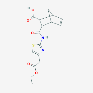 molecular formula C16H18N2O5S B4213140 3-({[4-(2-ethoxy-2-oxoethyl)-1,3-thiazol-2-yl]amino}carbonyl)bicyclo[2.2.1]hept-5-ene-2-carboxylic acid 