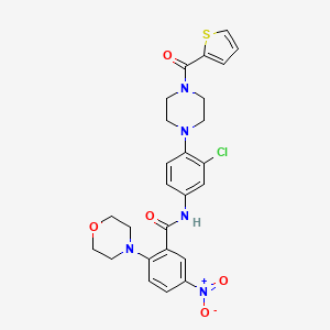 N-[3-chloro-4-[4-(thiophene-2-carbonyl)piperazin-1-yl]phenyl]-2-morpholin-4-yl-5-nitrobenzamide