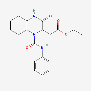 Ethyl [3-oxo-1-(phenylcarbamoyl)decahydroquinoxalin-2-yl]acetate