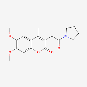 6,7-dimethoxy-4-methyl-3-[2-oxo-2-(pyrrolidin-1-yl)ethyl]-2H-chromen-2-one