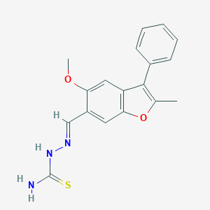 molecular formula C18H17N3O2S B421321 5-Methoxy-2-methyl-3-phenyl-1-benzofuran-6-carbaldehyde thiosemicarbazone 