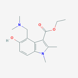 molecular formula C16H22N2O3 B421322 ethyl 4-[(dimethylamino)methyl]-5-hydroxy-1,2-dimethyl-1H-indole-3-carboxylate 