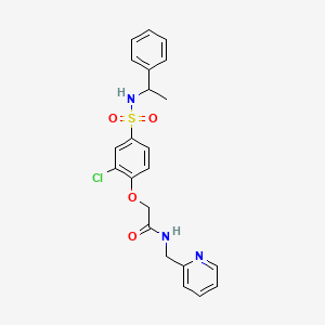 2-[2-chloro-4-(1-phenylethylsulfamoyl)phenoxy]-N-(pyridin-2-ylmethyl)acetamide