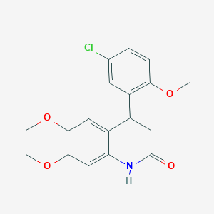 9-(5-CHLORO-2-METHOXYPHENYL)-2H,3H,6H,7H,8H,9H-[1,4]DIOXINO[2,3-G]QUINOLIN-7-ONE