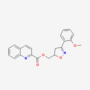 [3-(2-Methoxyphenyl)-4,5-dihydro-1,2-oxazol-5-yl]methyl quinoline-2-carboxylate