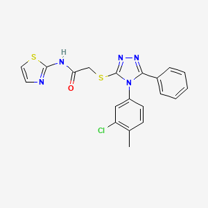 2-{[4-(3-chloro-4-methylphenyl)-5-phenyl-4H-1,2,4-triazol-3-yl]sulfanyl}-N-(1,3-thiazol-2-yl)acetamide