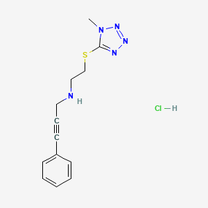 N-[2-(1-methyltetrazol-5-yl)sulfanylethyl]-3-phenylprop-2-yn-1-amine;hydrochloride