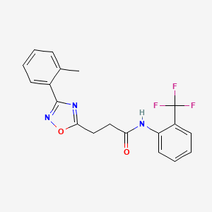 3-[3-(2-methylphenyl)-1,2,4-oxadiazol-5-yl]-N-[2-(trifluoromethyl)phenyl]propanamide