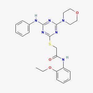 2-{[4-anilino-6-(4-morpholinyl)-1,3,5-triazin-2-yl]thio}-N-(2-ethoxyphenyl)acetamide