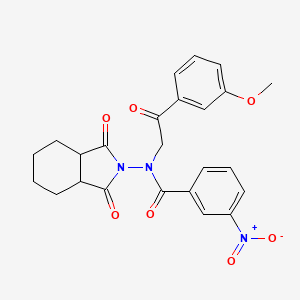 molecular formula C24H23N3O7 B4213326 N-(1,3-dioxooctahydro-2H-isoindol-2-yl)-N-[2-(3-methoxyphenyl)-2-oxoethyl]-3-nitrobenzamide 