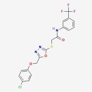 2-({5-[(4-chlorophenoxy)methyl]-1,3,4-oxadiazol-2-yl}thio)-N-[3-(trifluoromethyl)phenyl]acetamide