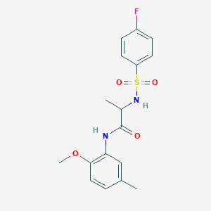 2-[(4-fluorophenyl)sulfonylamino]-N-(2-methoxy-5-methylphenyl)propanamide