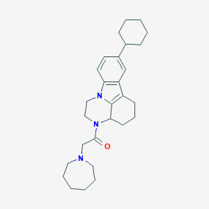 molecular formula C28H39N3O B421335 3-(1-azepanylacetyl)-8-cyclohexyl-2,3,3a,4,5,6-hexahydro-1H-pyrazino[3,2,1-jk]carbazole CAS No. 299962-20-2