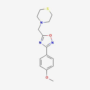 molecular formula C14H17N3O2S B4213356 4-{[3-(4-methoxyphenyl)-1,2,4-oxadiazol-5-yl]methyl}thiomorpholine 