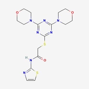 2-{[4,6-di(morpholin-4-yl)-1,3,5-triazin-2-yl]sulfanyl}-N-(1,3-thiazol-2-yl)acetamide