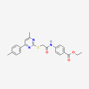 ethyl 4-[({[4-methyl-6-(4-methylphenyl)-2-pyrimidinyl]thio}acetyl)amino]benzoate