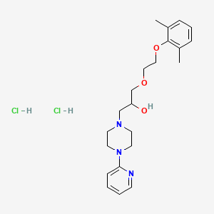 molecular formula C22H33Cl2N3O3 B4213412 1-[2-(2,6-dimethylphenoxy)ethoxy]-3-[4-(2-pyridinyl)-1-piperazinyl]-2-propanol dihydrochloride 