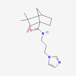 molecular formula C17H25N3O B4213438 N-(3-imidazol-1-ylpropyl)-3,3-dimethyl-2-methylidenebicyclo[2.2.1]heptane-1-carboxamide 