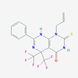 7-Phenyl-1-(prop-2-EN-1-YL)-2-sulfanylidene-5,5-bis(trifluoromethyl)-1H,2H,3H,4H,5H,8H-pyrimido[4,5-D][1,3]diazin-4-one