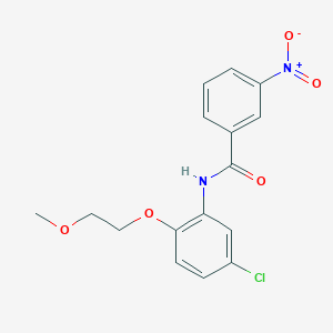 molecular formula C16H15ClN2O5 B4213466 N-[5-chloro-2-(2-methoxyethoxy)phenyl]-3-nitrobenzamide 