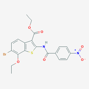 molecular formula C20H17BrN2O6S B421347 Ethyl 6-bromo-7-ethoxy-2-({4-nitrobenzoyl}amino)-1-benzothiophene-3-carboxylate 