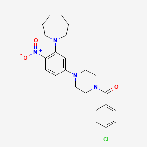 1-{5-[4-(4-chlorobenzoyl)-1-piperazinyl]-2-nitrophenyl}azepane