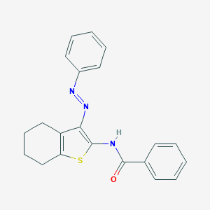 molecular formula C21H19N3OS B421350 N-[3-(2-phenyldiazenyl)-4,5,6,7-tetrahydro-1-benzothien-2-yl]benzamide 