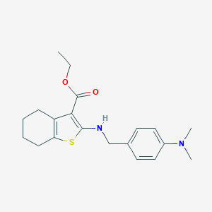 molecular formula C20H26N2O2S B421352 Ethyl 2-{[4-(dimethylamino)benzyl]amino}-4,5,6,7-tetrahydro-1-benzothiophene-3-carboxylate 