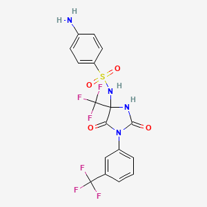 4-amino-N-[2,5-dioxo-4-(trifluoromethyl)-1-[3-(trifluoromethyl)phenyl]imidazolidin-4-yl]benzenesulfonamide