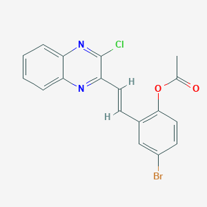 molecular formula C18H12BrClN2O2 B421354 4-Bromo-2-[2-(3-chloro-2-quinoxalinyl)vinyl]phenyl acetate 