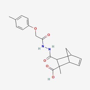 molecular formula C19H22N2O5 B4213543 2-Methyl-3-[[[2-(4-methylphenoxy)acetyl]amino]carbamoyl]bicyclo[2.2.1]hept-5-ene-2-carboxylic acid 