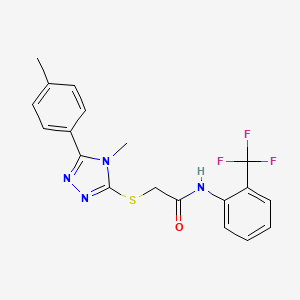 2-{[4-methyl-5-(4-methylphenyl)-4H-1,2,4-triazol-3-yl]sulfanyl}-N-[2-(trifluoromethyl)phenyl]acetamide