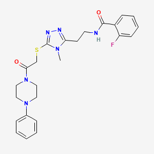 2-fluoro-N-[2-(4-methyl-5-{[2-oxo-2-(4-phenylpiperazin-1-yl)ethyl]sulfanyl}-4H-1,2,4-triazol-3-yl)ethyl]benzamide