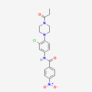 molecular formula C20H21ClN4O4 B4213583 N-[3-chloro-4-(4-propanoylpiperazin-1-yl)phenyl]-4-nitrobenzamide 