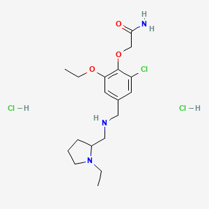 molecular formula C18H30Cl3N3O3 B4213586 2-[2-Chloro-6-ethoxy-4-[[(1-ethylpyrrolidin-2-yl)methylamino]methyl]phenoxy]acetamide;dihydrochloride 