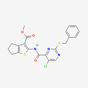 methyl 2-({[2-(benzylthio)-5-chloro-4-pyrimidinyl]carbonyl}amino)-5,6-dihydro-4H-cyclopenta[b]thiophene-3-carboxylate