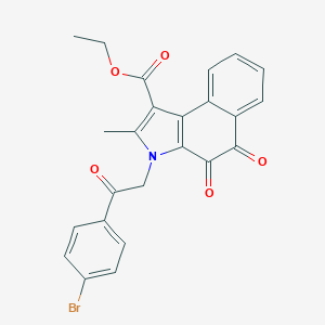 molecular formula C24H18BrNO5 B421362 ethyl 3-[2-(4-bromophenyl)-2-oxoethyl]-2-methyl-4,5-dioxo-4,5-dihydro-3H-benzo[e]indole-1-carboxylate 