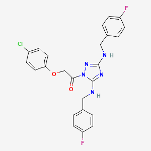 1-{3,5-bis[(4-fluorobenzyl)amino]-1H-1,2,4-triazol-1-yl}-2-(4-chlorophenoxy)ethanone