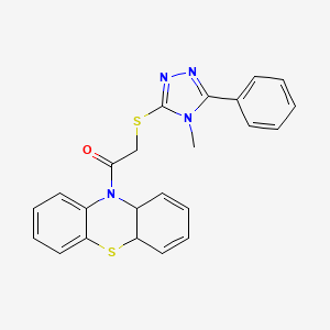 10-{[(4-methyl-5-phenyl-4H-1,2,4-triazol-3-yl)thio]acetyl}-10,10a-dihydro-4aH-phenothiazine