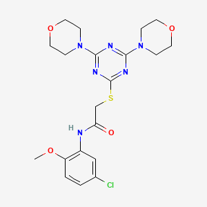 N-(5-chloro-2-methoxyphenyl)-2-{[4,6-di(morpholin-4-yl)-1,3,5-triazin-2-yl]sulfanyl}acetamide