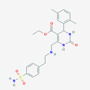 ethyl 6-[({2-[4-(aminosulfonyl)phenyl]ethyl}amino)methyl]-4-(2,5-dimethylphenyl)-2-oxo-1,2,3,4-tetrahydro-5-pyrimidinecarboxylate