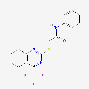 N-phenyl-2-{[4-(trifluoromethyl)-5,6,7,8-tetrahydro-2-quinazolinyl]thio}acetamide