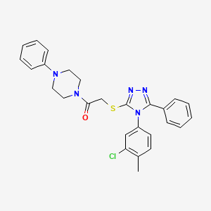 2-{[4-(3-chloro-4-methylphenyl)-5-phenyl-4H-1,2,4-triazol-3-yl]sulfanyl}-1-(4-phenylpiperazin-1-yl)ethanone