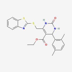 Ethyl 6-[(1,3-benzothiazol-2-ylsulfanyl)methyl]-4-(2,5-dimethylphenyl)-2-oxo-1,2,3,4-tetrahydropyrimidine-5-carboxylate