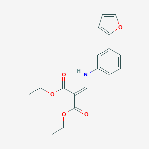 molecular formula C18H19NO5 B421373 Diethyl 2-{[3-(2-furyl)anilino]methylene}malonate 